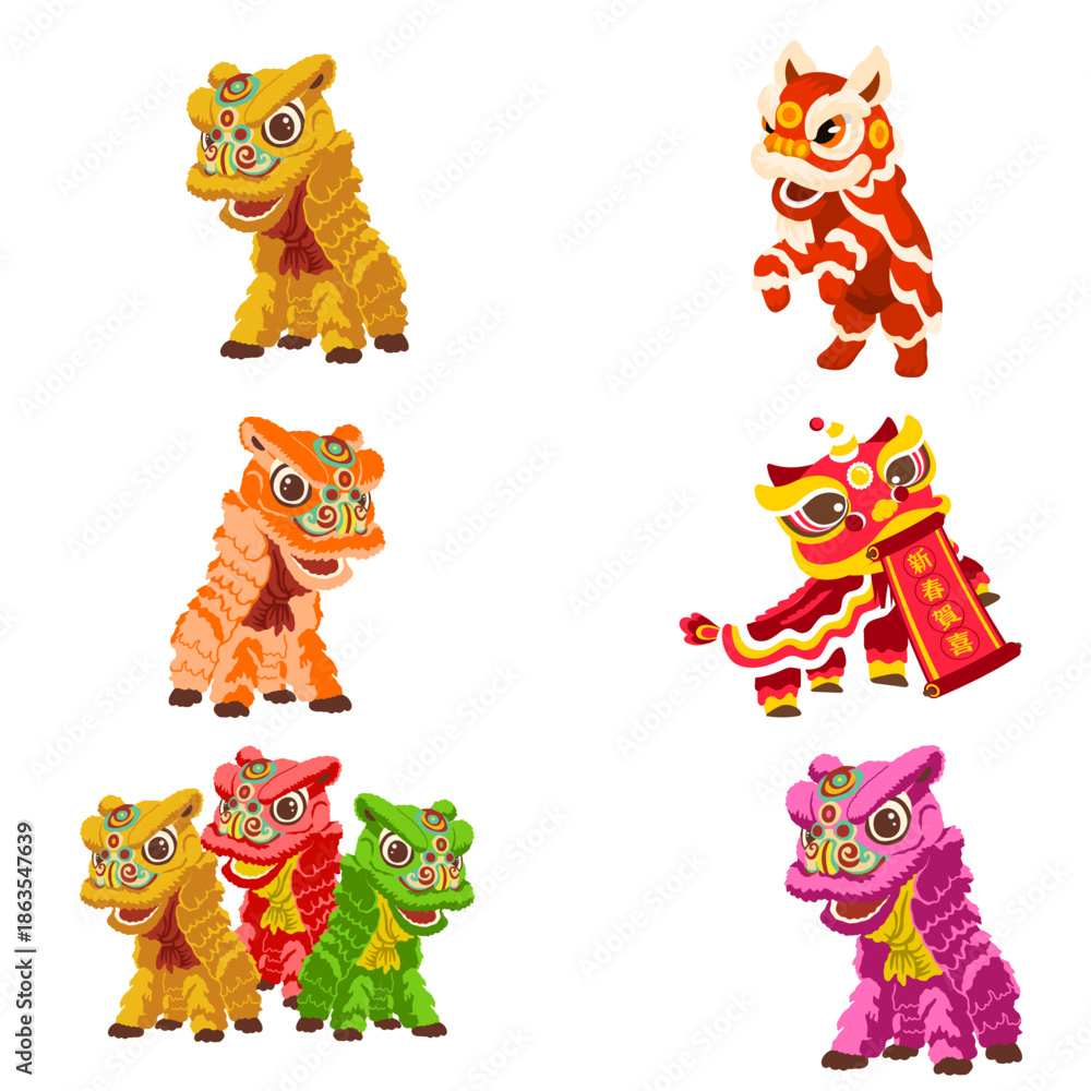 Obraz premium Year of the Horse 2026 Collection for Lunar New Year Icons, Habit Tracker Symbols, and Flight Status UI Designs
