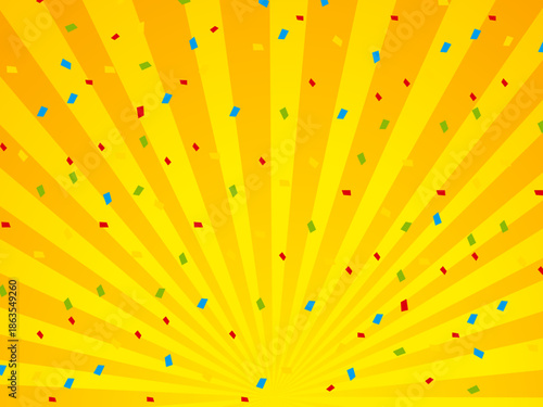 集中線, 漫画, 黄色, 光, 効果線, レーヨン, イラスト, サマータイム, 紙吹雪, カウントダウン