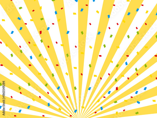 集中線, 漫画, 黄色, 光, 効果線, レーヨン, イラスト, サマータイム, 紙吹雪, カウントダウン