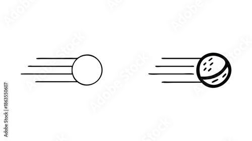 Minimalist abstract speed lines with circles in black