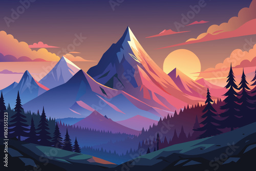 sunrise in the mountains