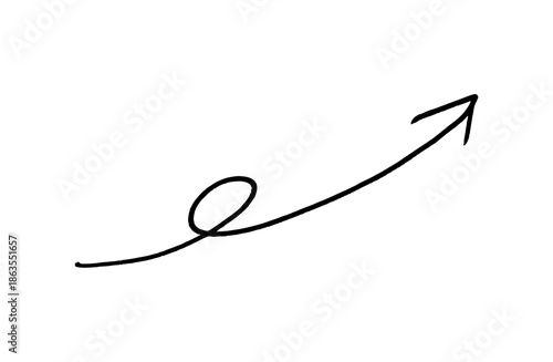 Hand Drawn Curved Arrow Icon – Cute Doodle Vector Illustration