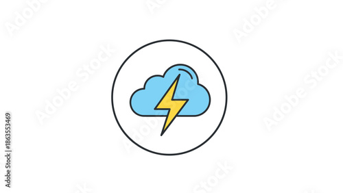 Cloud with lightning bolt icon, representing storm, electricity, power, or danger. Simple flat weather forecast symbol. Free Download Cloud with lightning bolt icon, representing storm, electricity, power, or danger. Simple flat weather forecast symbol. - GFXLoad