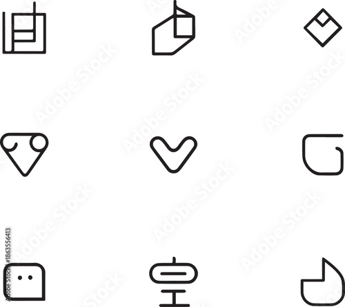 Basic UI Line Icons for Social, Action and Interface Elements