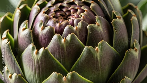 Closeup of Fresh Artichoke Bud.