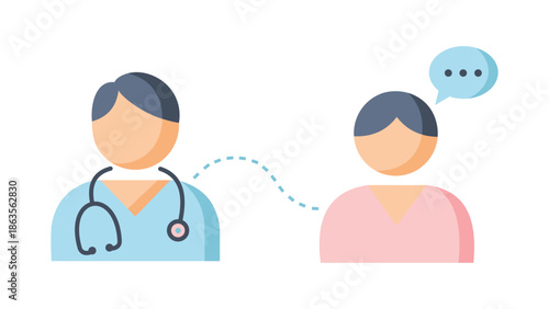 Doctor and patient communication illustration