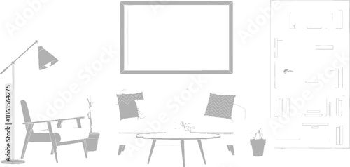 Cozy living room interior with furniture and decor