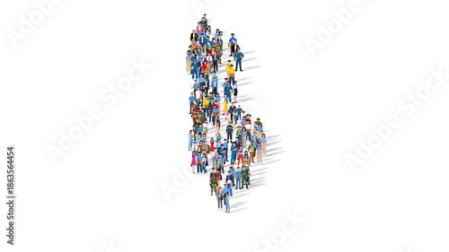 Albania Nation Population Diversity Country Map Shape Animation