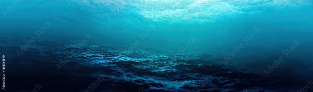 Obraz premium Underwater depths of a vibrant blue sea