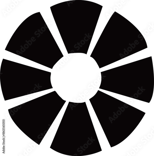 花のシルエットアイコンベクターイラスト素材　デイジーやカモミールなどシンプルでかわいい花のイメージ画像　透明背景