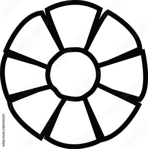 花の線画アイコンイラスト素材　デイジーやカモミールなどシンプルでかわいいイメージ画像　透明背景