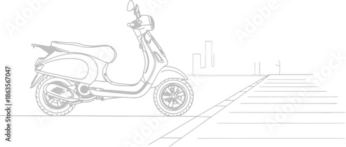 Sleek scooter parked on the roadside