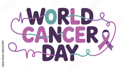World Cancer Day: A poignant graphic, this image serves as a powerful visual reminder for World Cancer Day, representing unity and hope in the fight against cancer.