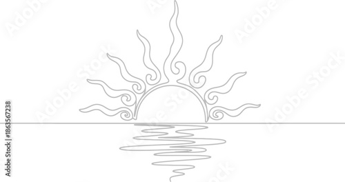 Serene sunset over calm water