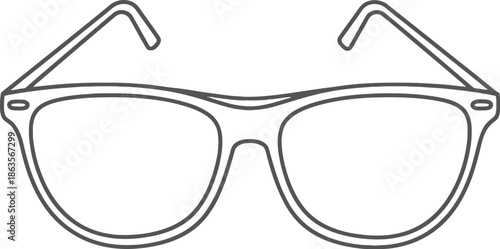 Simple line drawing of eyeglasses