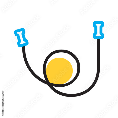 Vector multi color icon for Jump rope