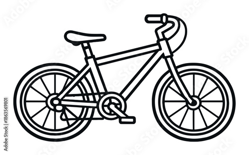 Black bicycle illustration on gray background