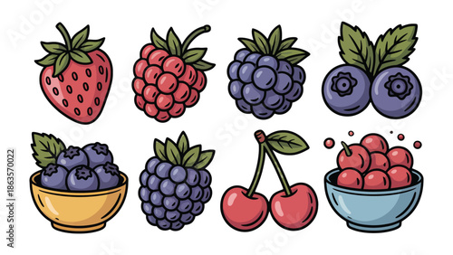 Berries Bonanza: A vibrant assortment of succulent berries, brimming with color and natural sweetness, captures the essence of fruity goodness and healthy eating.