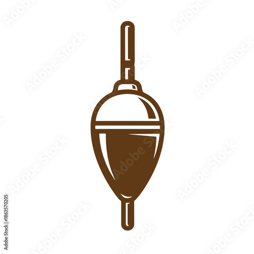 brown fishing float on white background for fishing concept