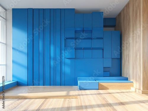 Modern Blue Interior Wall Design