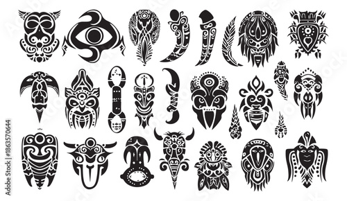 tribal mask illustration, ethnic face artwork, african mask design, cultural ornament art, traditional mask symbols, primitive face illustration, ritual mask pattern, black tribal vector, heritage cul