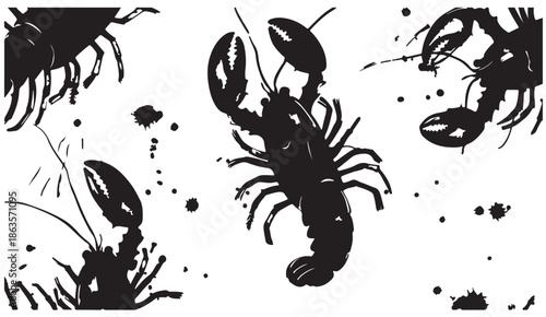 scorpion silhouette illustration, desert animal artwork, black scorpion vector, poisonous insect design, wildlife scorpion pattern, creepy animal illustration, zodiac scorpio symbol, dangerous creatur