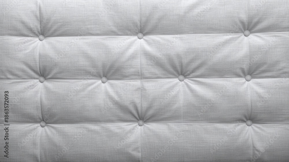 Fototapeta premium Gray Quilted Fabric Texture with Stitched Tufts and Padded Upholstery