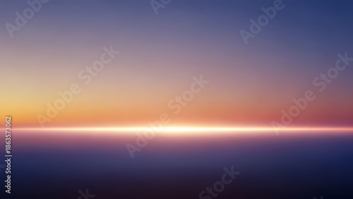 Horizon line with bright light at sunset or sunrise gradient sky