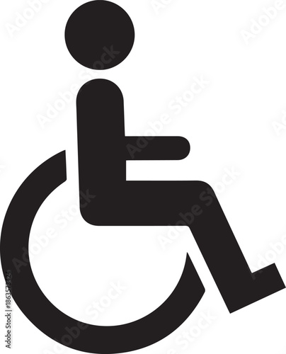 Handicap parking sign icon silhouette vector black on a white background