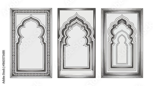 Elegant Archway Design: A captivating trio of meticulously crafted archway designs, each with its unique intricate details and artistic flair. 