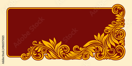 Vector frame floral vintage Border design illustration 
