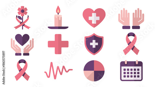 Hope and Support: A collection of health and awareness symbols.