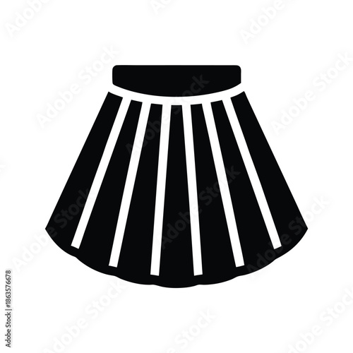 Accordion Skirt With Metallic Shine Vector Illustration