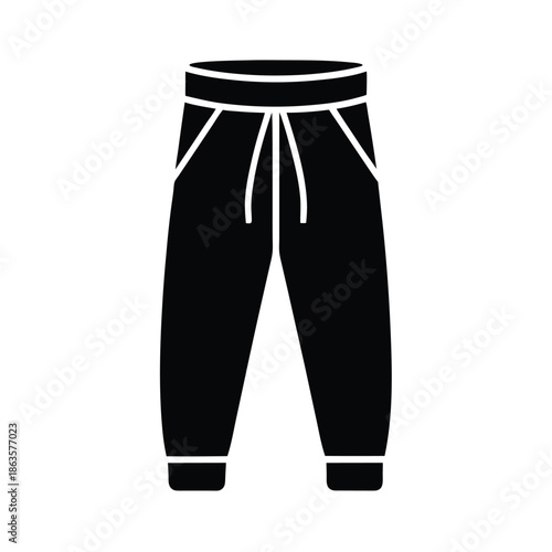 Jogger Pants With Elastic Cuffs Vector Illustration