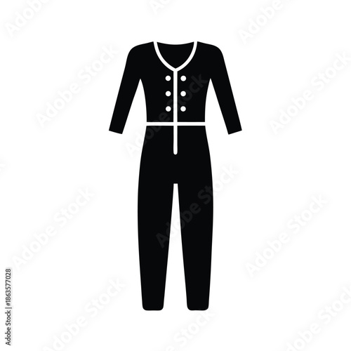 Jumpsuit With Button Front Closure Vector Illustration