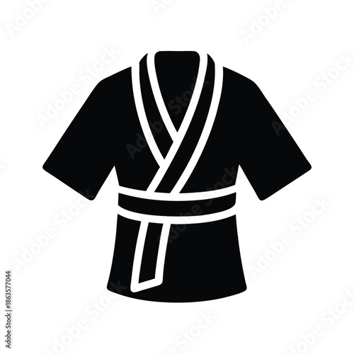 Kimono Wrap With Obi Belt Vector Illustration