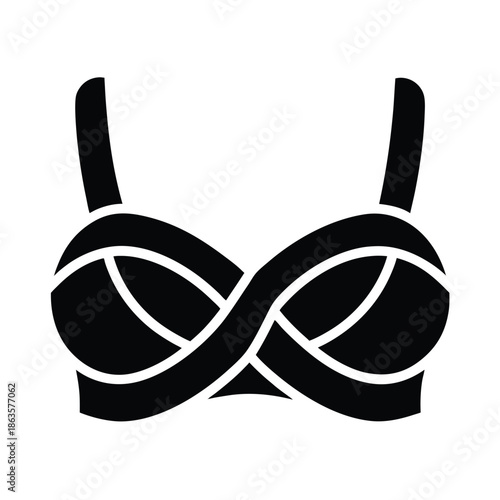 Knotted Bandeau Top With Twist Front Vector Illustration