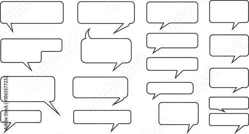 Variety of speech bubbles or thought balloons for graphic design needs and messaging