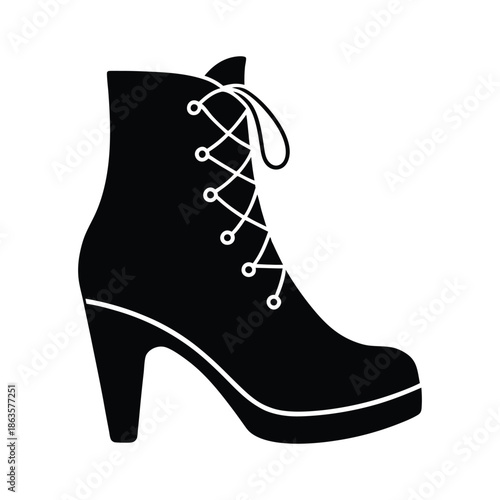 Peep Toe Ankle Boots With Lace Up Front Vector Illustration