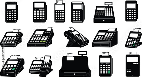 Calculator, cash register, POS terminal, finance, accounting, retail, business, machine, device, office, 