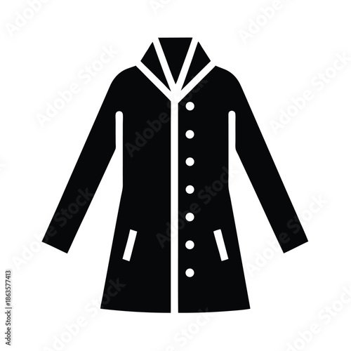 Raincoat With Front Buttons Vector Illustration