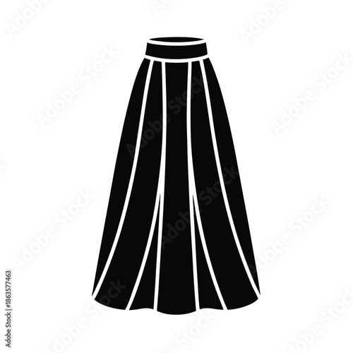 Sheer Maxi Skirt With Lining Vector Illustration