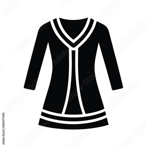 Tunic Sweater With Side Slits Vector Illustration