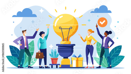 Team collaboration for successful startup innovation and creative ideas