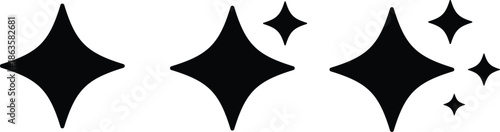 AI Logo Icon Collection, Sparkle Star Vector for Machine Learning and Technology