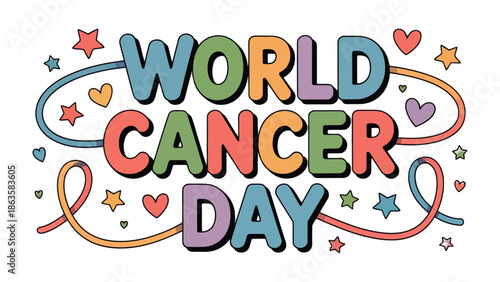 World Cancer Day: A vibrant, eye-catching design to honor the day, raising awareness for a crucial cause.