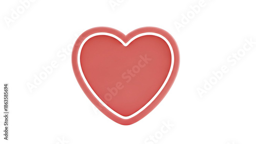 Vibrant Pink Heart Graphic with Black Outline on a Dark Background