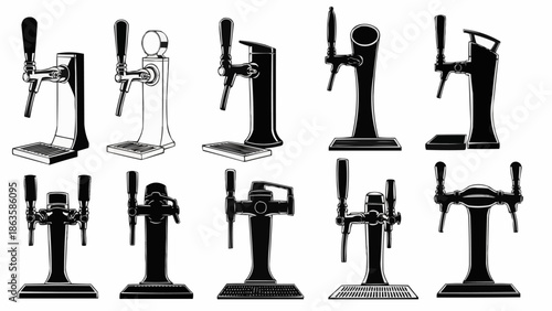 Collection of Vintage and Modern Beer Taps.
