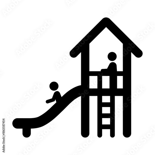 Playground icon. Play area for children symbol. Editable EPS 10 vector graphic illustration isolated on white background