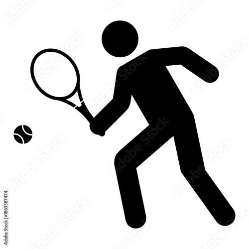 Tennis player icon symbol. Flat style EPS 10 vector graphic isolated on white background